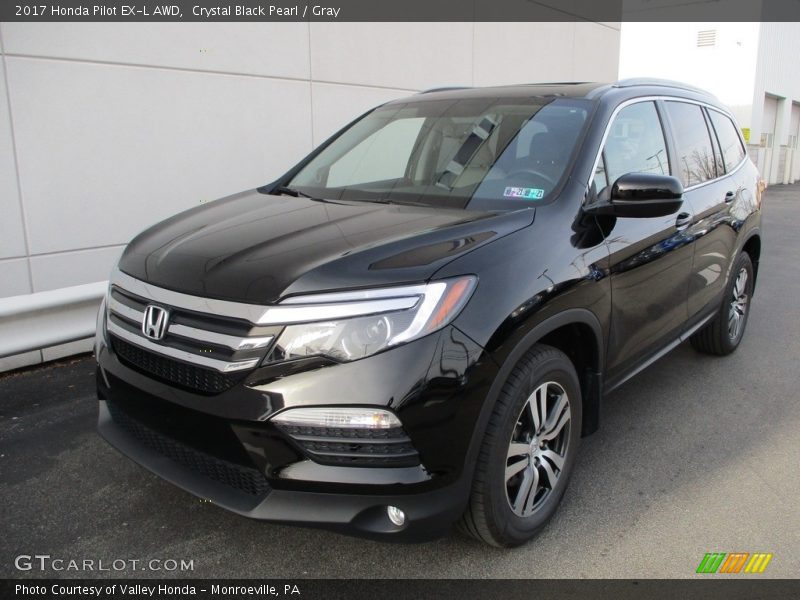 Crystal Black Pearl / Gray 2017 Honda Pilot EX-L AWD
