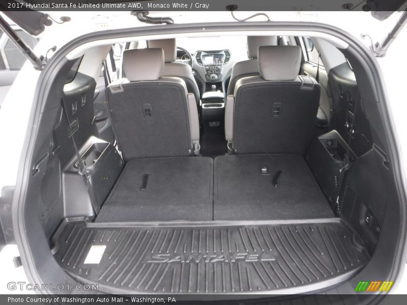 Monaco White / Gray 2017 Hyundai Santa Fe Limited Ultimate AWD