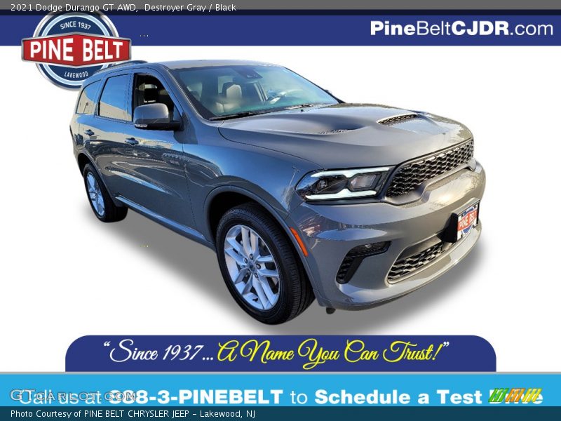 Destroyer Gray / Black 2021 Dodge Durango GT AWD