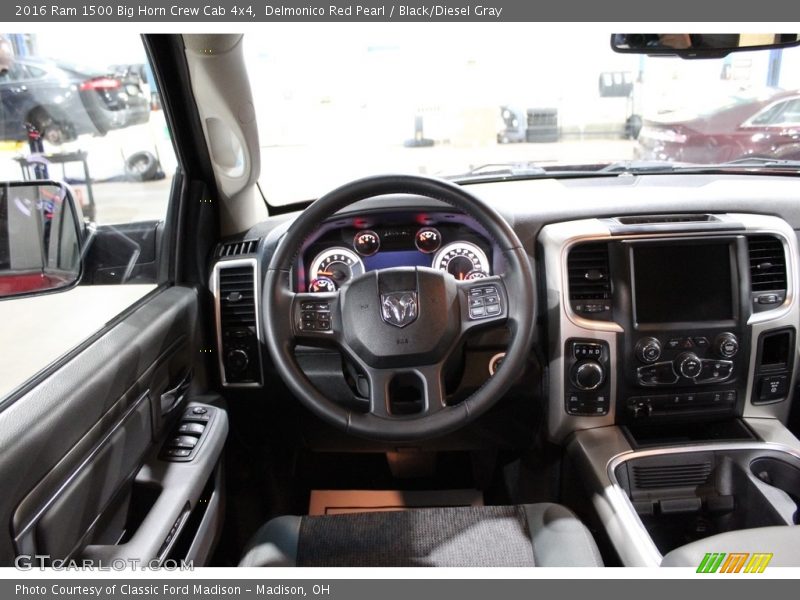 Delmonico Red Pearl / Black/Diesel Gray 2016 Ram 1500 Big Horn Crew Cab 4x4