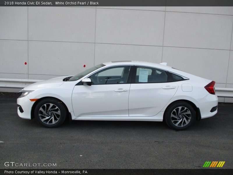 White Orchid Pearl / Black 2018 Honda Civic EX Sedan