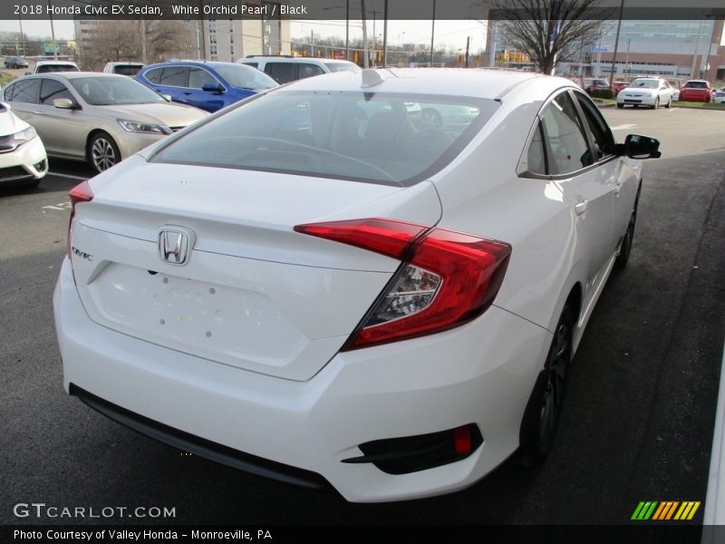 White Orchid Pearl / Black 2018 Honda Civic EX Sedan