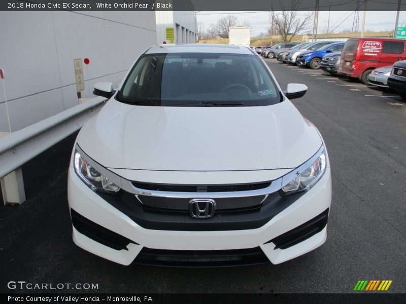 White Orchid Pearl / Black 2018 Honda Civic EX Sedan