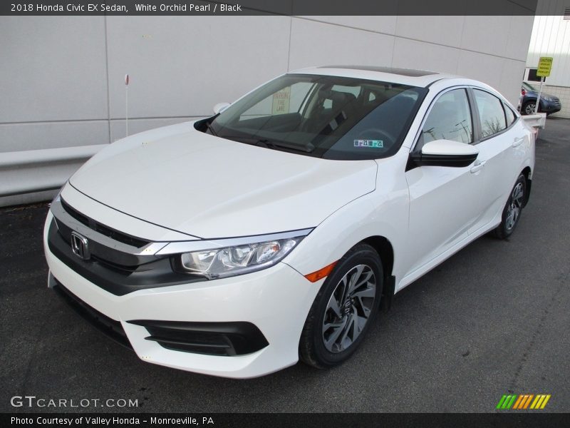 White Orchid Pearl / Black 2018 Honda Civic EX Sedan
