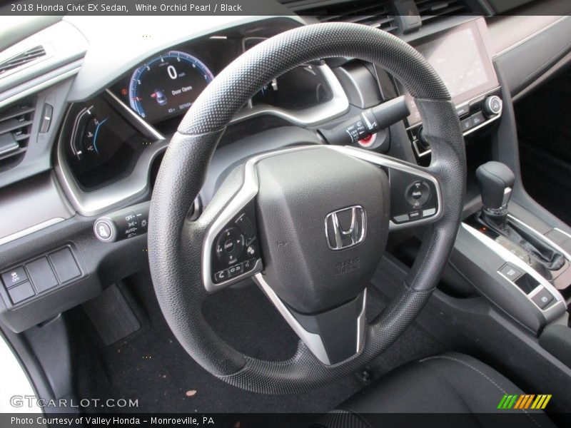 White Orchid Pearl / Black 2018 Honda Civic EX Sedan