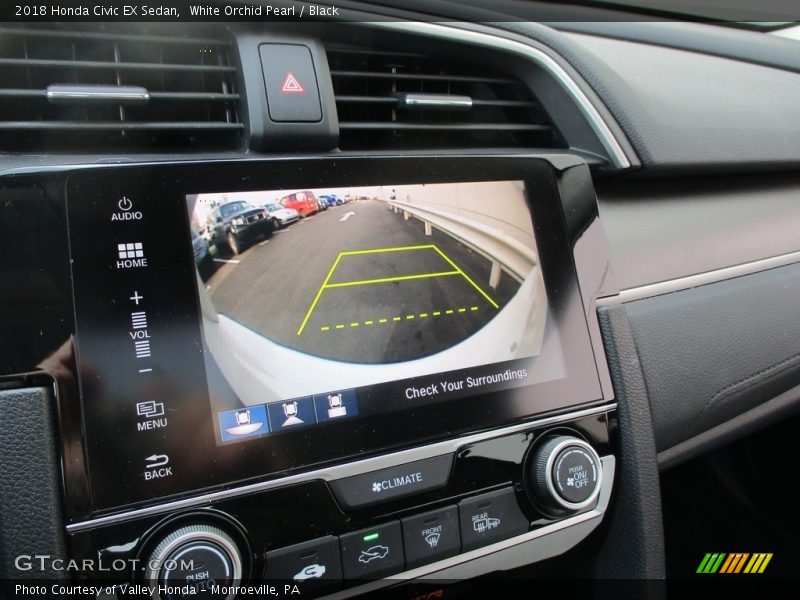 White Orchid Pearl / Black 2018 Honda Civic EX Sedan