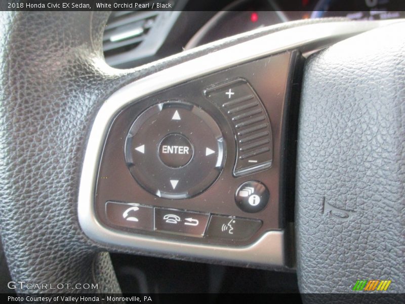 White Orchid Pearl / Black 2018 Honda Civic EX Sedan