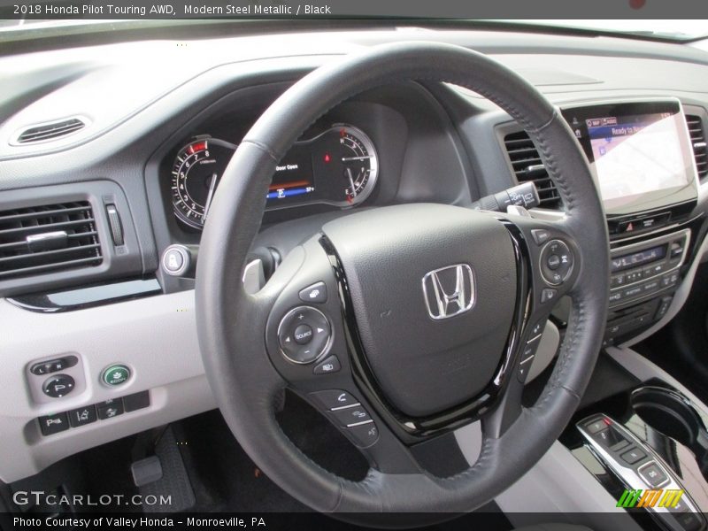 Modern Steel Metallic / Black 2018 Honda Pilot Touring AWD