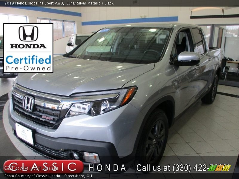 Lunar Silver Metallic / Black 2019 Honda Ridgeline Sport AWD