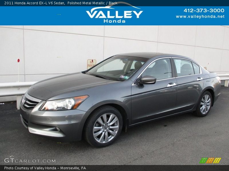 Polished Metal Metallic / Black 2011 Honda Accord EX-L V6 Sedan