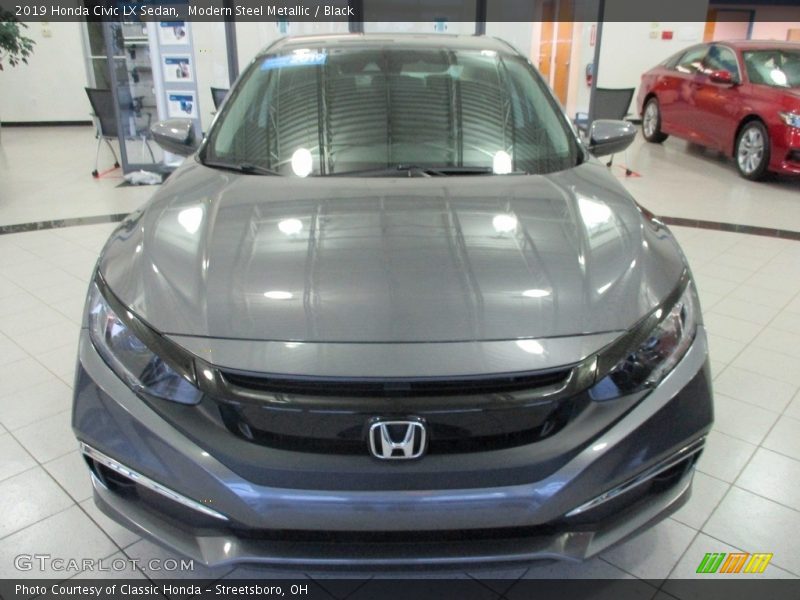 Modern Steel Metallic / Black 2019 Honda Civic LX Sedan