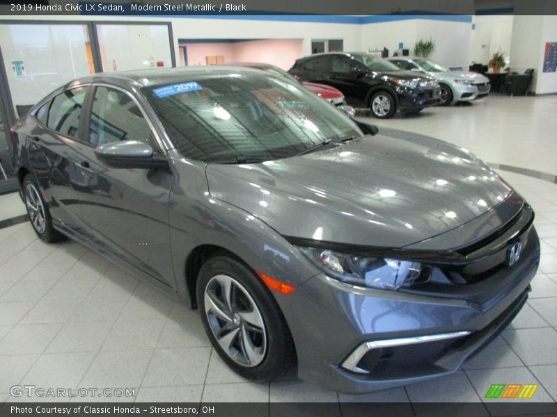 Modern Steel Metallic / Black 2019 Honda Civic LX Sedan