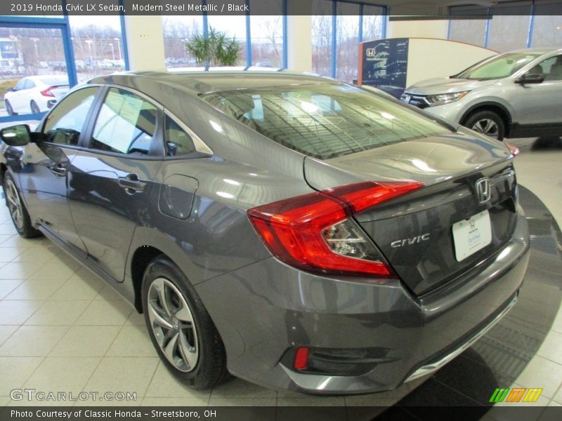 Modern Steel Metallic / Black 2019 Honda Civic LX Sedan