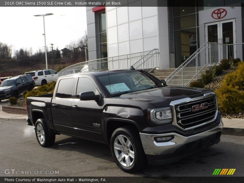 Iridium Metallic / Jet Black 2016 GMC Sierra 1500 SLE Crew Cab