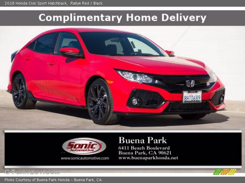 Rallye Red / Black 2018 Honda Civic Sport Hatchback