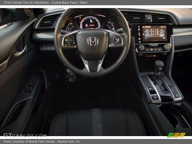 Crystal Black Pearl / Black 2018 Honda Civic EX Hatchback