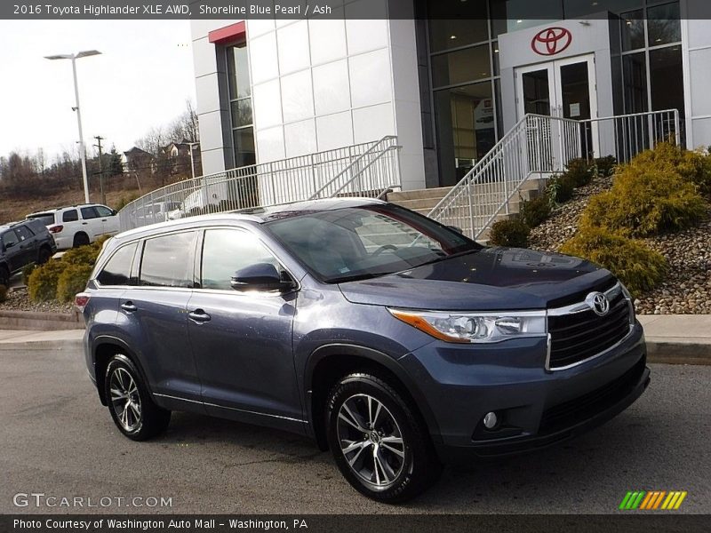 Shoreline Blue Pearl / Ash 2016 Toyota Highlander XLE AWD