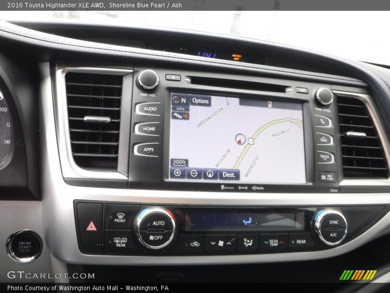 Shoreline Blue Pearl / Ash 2016 Toyota Highlander XLE AWD