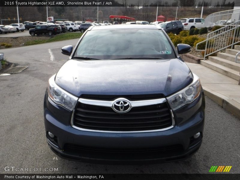 Shoreline Blue Pearl / Ash 2016 Toyota Highlander XLE AWD