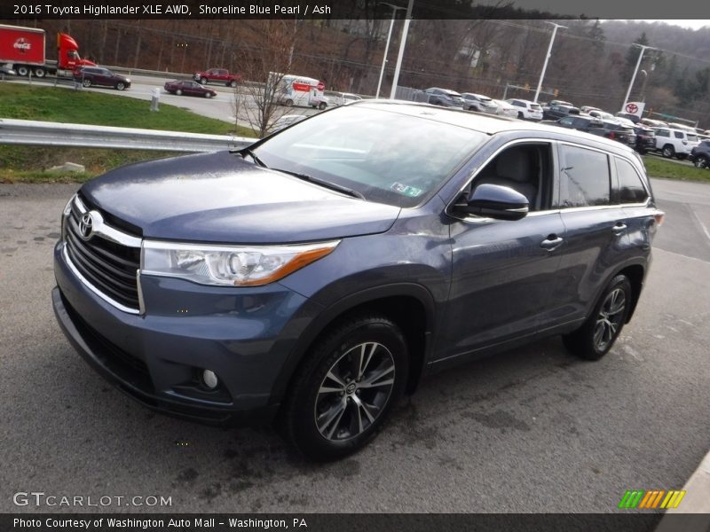 Shoreline Blue Pearl / Ash 2016 Toyota Highlander XLE AWD