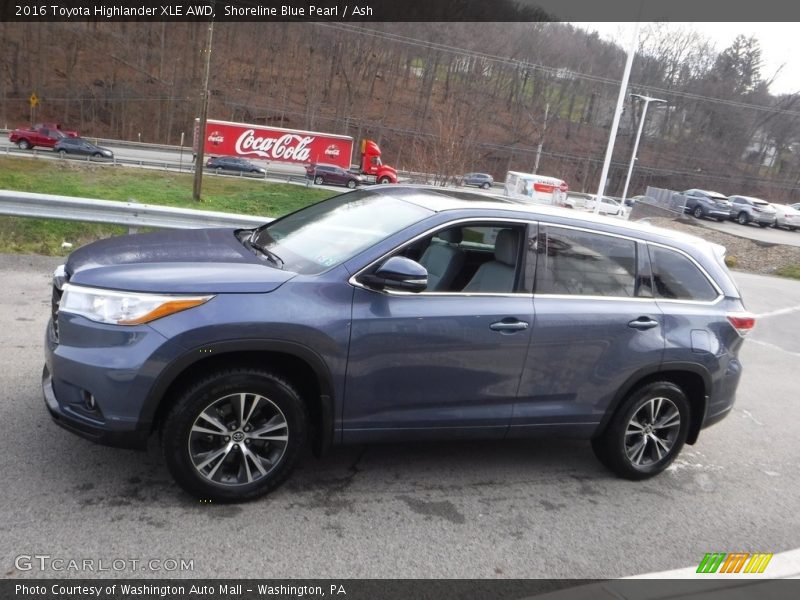 Shoreline Blue Pearl / Ash 2016 Toyota Highlander XLE AWD