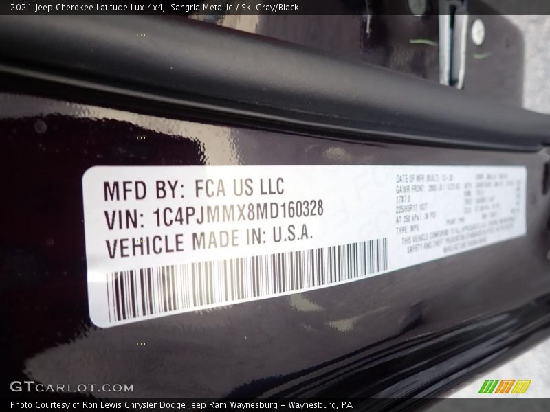 Sangria Metallic / Ski Gray/Black 2021 Jeep Cherokee Latitude Lux 4x4