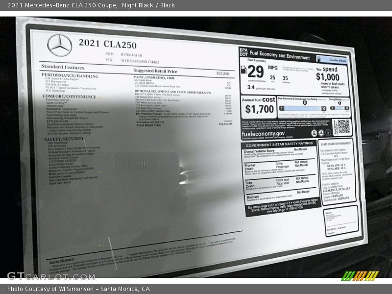 Night Black / Black 2021 Mercedes-Benz CLA 250 Coupe