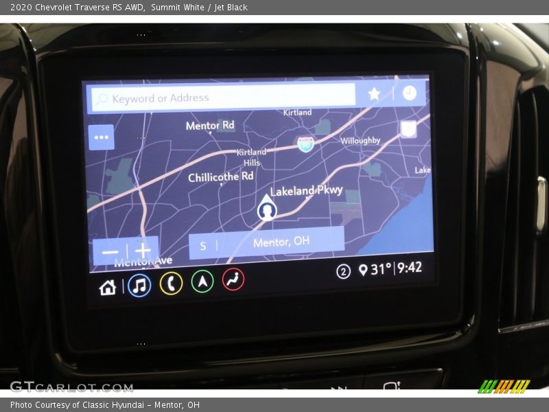 Summit White / Jet Black 2020 Chevrolet Traverse RS AWD