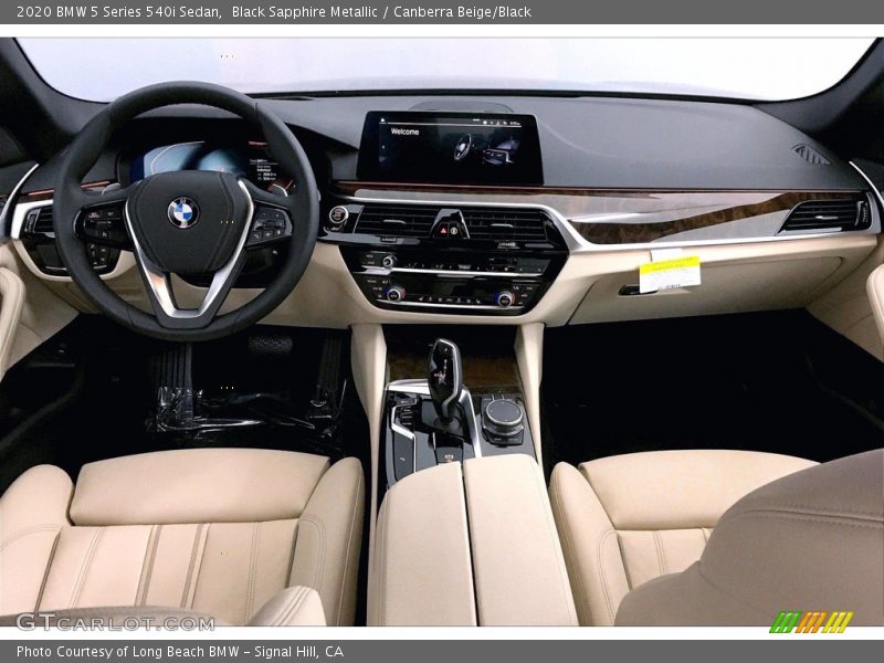 Black Sapphire Metallic / Canberra Beige/Black 2020 BMW 5 Series 540i Sedan