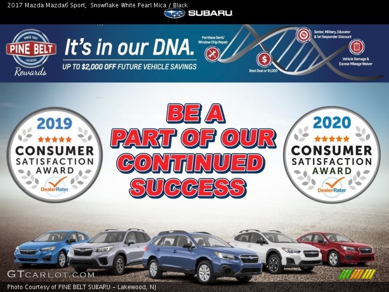Snowflake White Pearl Mica / Black 2017 Mazda Mazda6 Sport