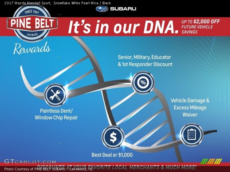 Snowflake White Pearl Mica / Black 2017 Mazda Mazda6 Sport