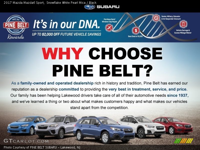 Snowflake White Pearl Mica / Black 2017 Mazda Mazda6 Sport