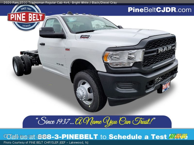 Bright White / Black/Diesel Gray 2020 Ram 3500 Tradesman Regular Cab 4x4