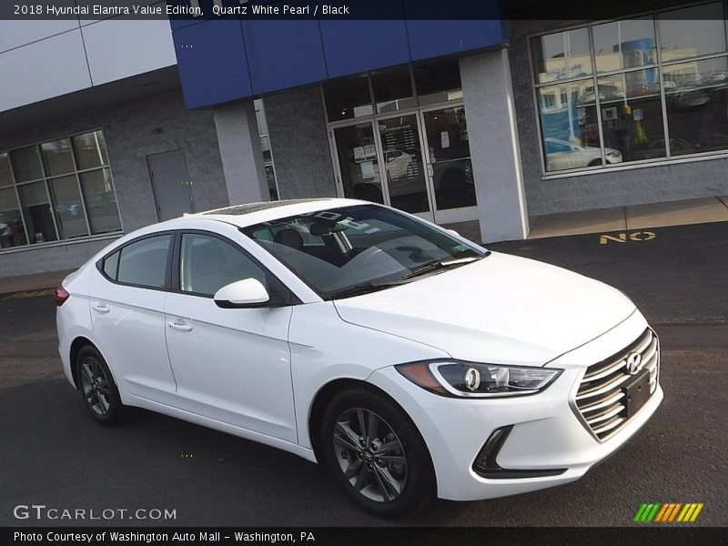 Quartz White Pearl / Black 2018 Hyundai Elantra Value Edition