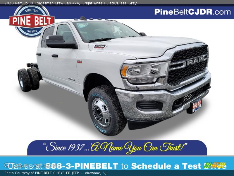 Bright White / Black/Diesel Gray 2020 Ram 3500 Tradesman Crew Cab 4x4