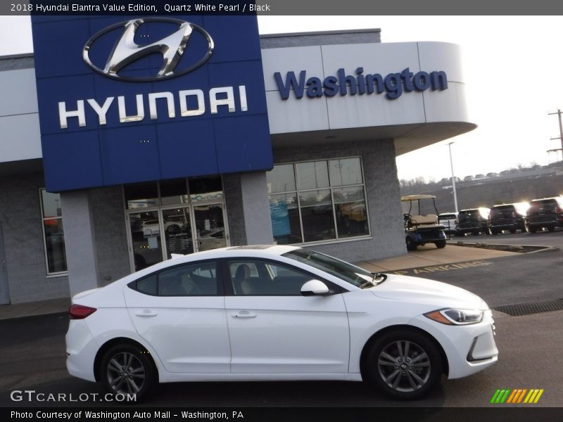 Quartz White Pearl / Black 2018 Hyundai Elantra Value Edition