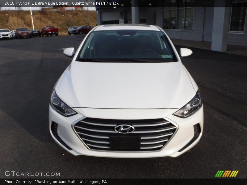 Quartz White Pearl / Black 2018 Hyundai Elantra Value Edition