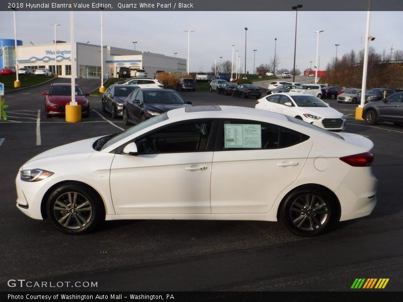 Quartz White Pearl / Black 2018 Hyundai Elantra Value Edition