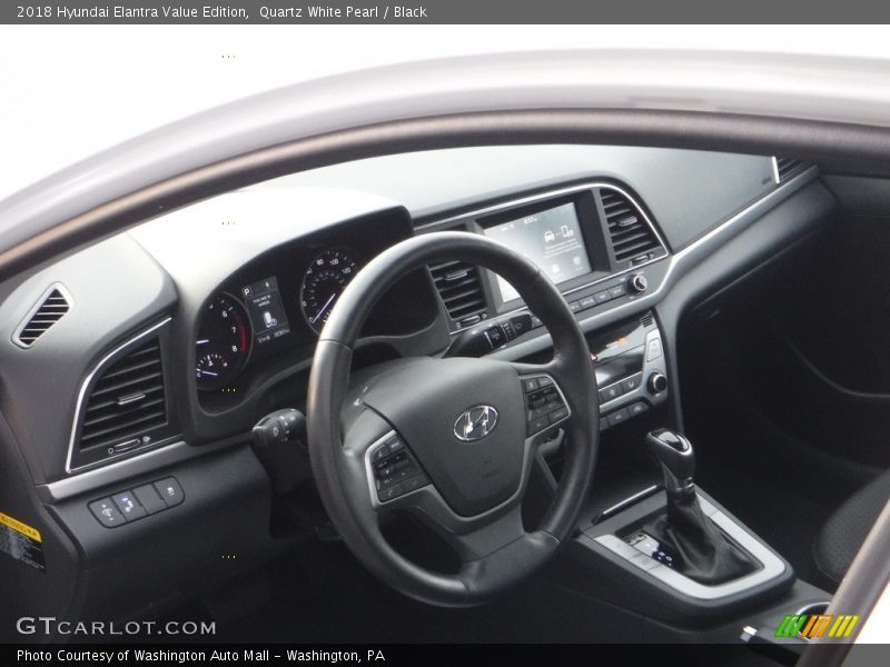 Quartz White Pearl / Black 2018 Hyundai Elantra Value Edition