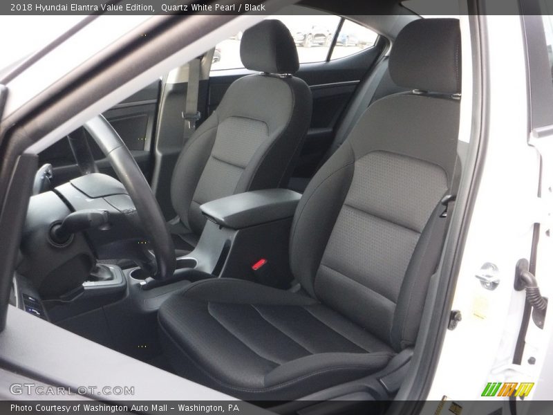 Quartz White Pearl / Black 2018 Hyundai Elantra Value Edition