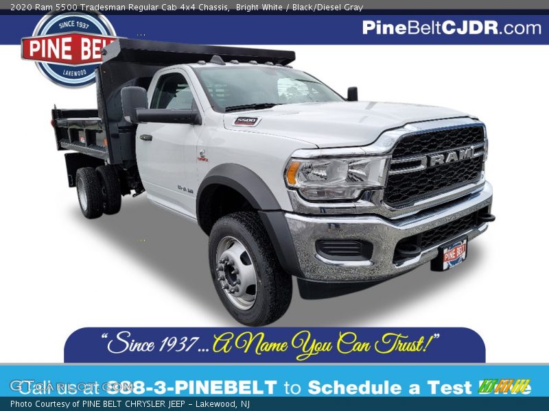 Bright White / Black/Diesel Gray 2020 Ram 5500 Tradesman Regular Cab 4x4 Chassis