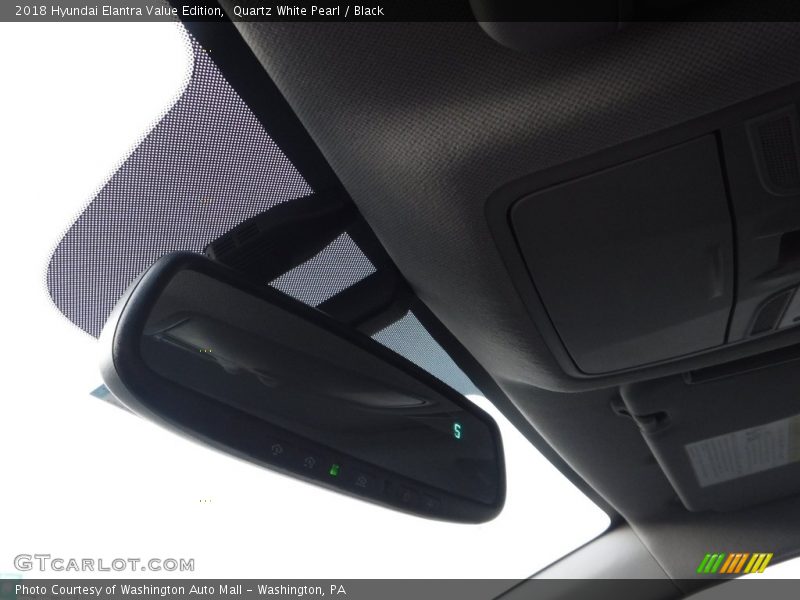 Quartz White Pearl / Black 2018 Hyundai Elantra Value Edition
