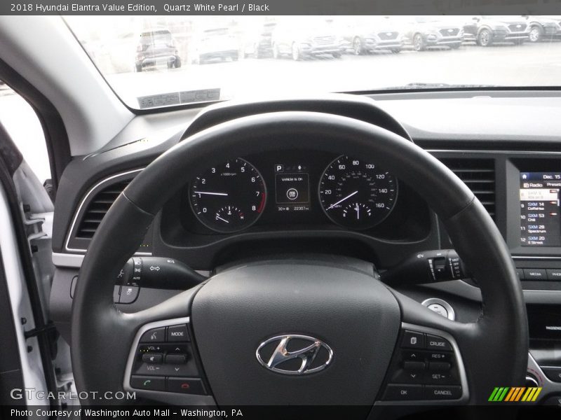 Quartz White Pearl / Black 2018 Hyundai Elantra Value Edition