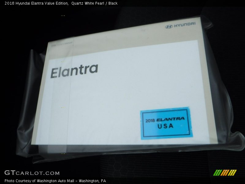 Quartz White Pearl / Black 2018 Hyundai Elantra Value Edition