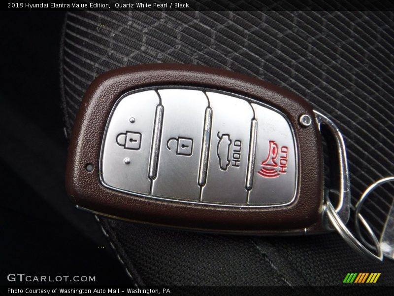 Quartz White Pearl / Black 2018 Hyundai Elantra Value Edition