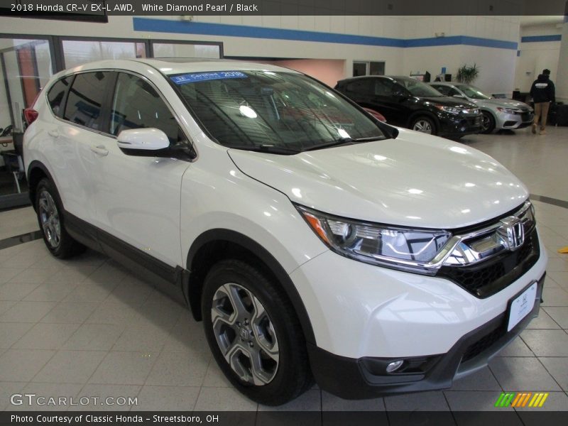 White Diamond Pearl / Black 2018 Honda CR-V EX-L AWD