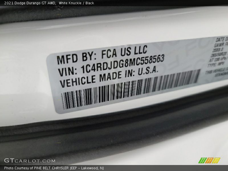 White Knuckle / Black 2021 Dodge Durango GT AWD
