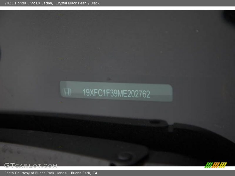 Crystal Black Pearl / Black 2021 Honda Civic EX Sedan