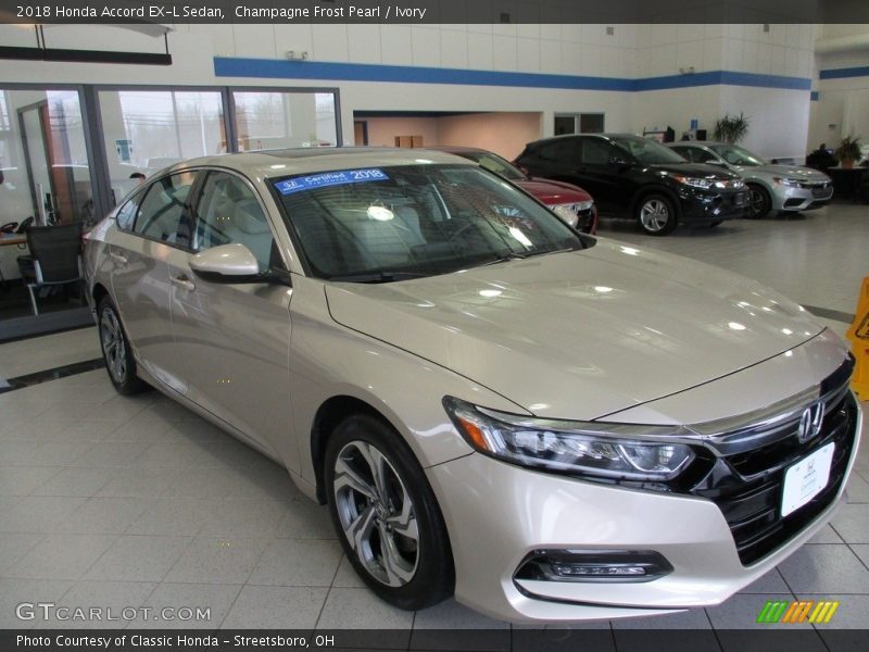 Champagne Frost Pearl / Ivory 2018 Honda Accord EX-L Sedan