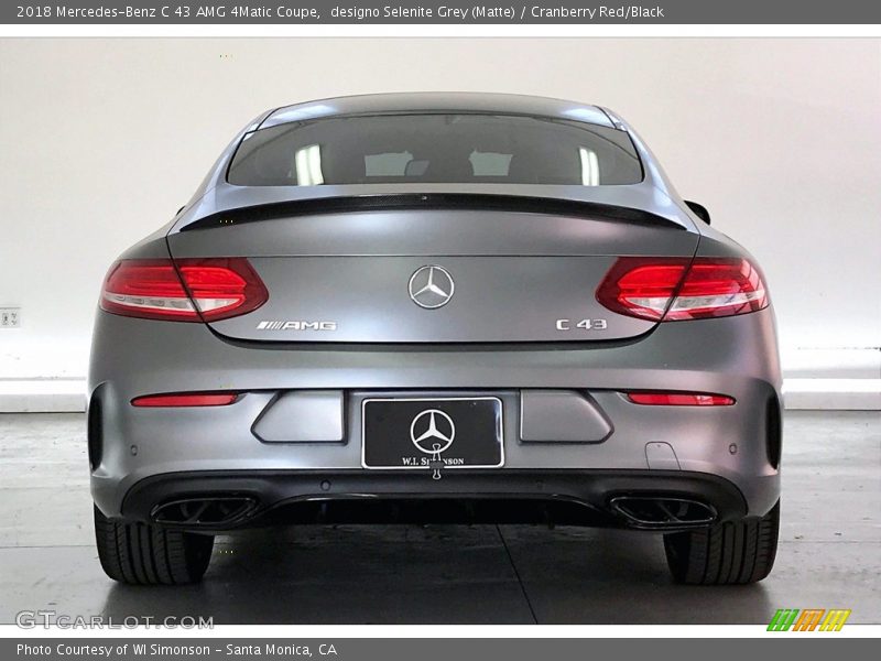 designo Selenite Grey (Matte) / Cranberry Red/Black 2018 Mercedes-Benz C 43 AMG 4Matic Coupe